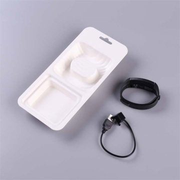 Wet press bagasse pulp molded biodegradable insert packaging