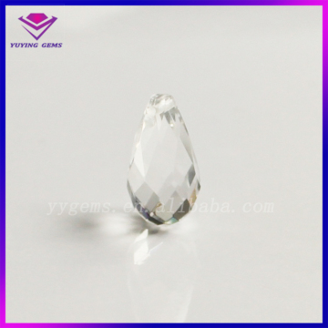 Hot Sale Gemstone Material White Transparent Teardrop Glass Facet Cut