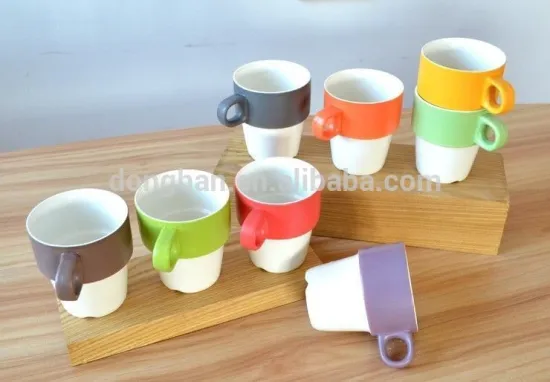 ceramic stackable mug custom factory directly made in china,