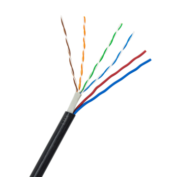 UTP Outdoor CCA 25AWG CAT5E 4 Pasangan dengan Kabel Daya untuk Kamera IP
