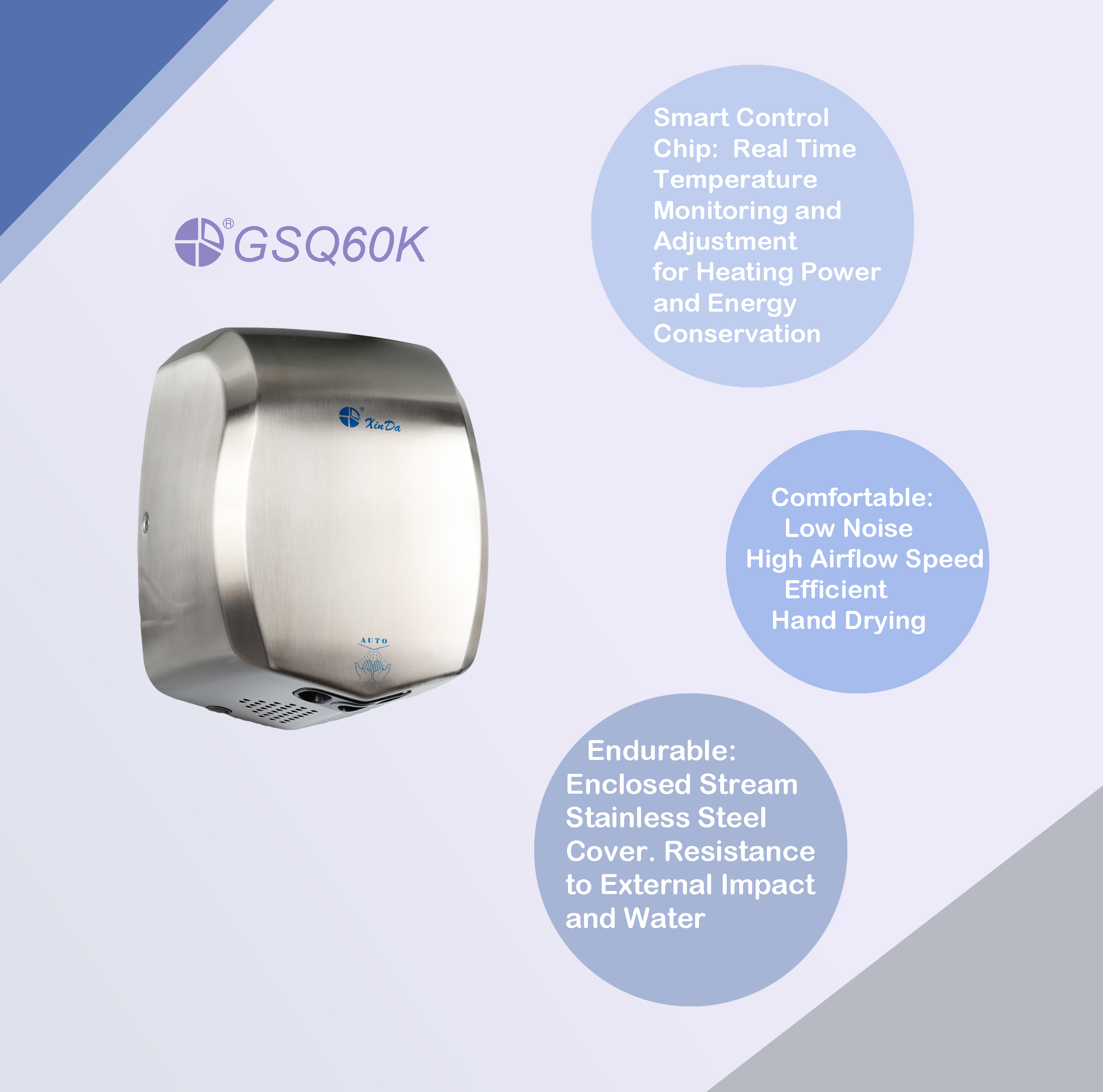 Drop-resistant stainless steel hand dryer