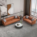 Leather art sofa small apartment Nordic modern double