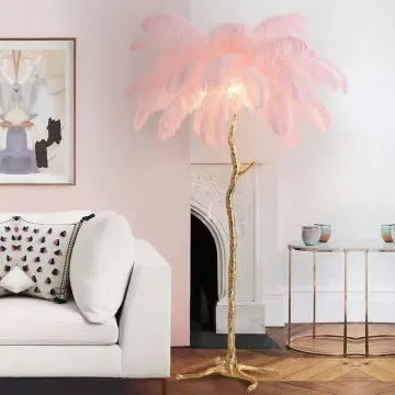 Feather Floor Lamp: Luxury Nordic Contemporary Floor Lamp for Living Room and Bedroom