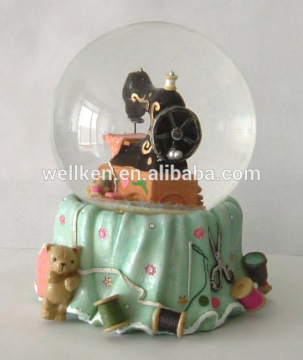 polyresin tailor water globes,sewing machine snow globe