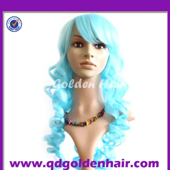 Cheap Price Hot Sale Synthetic Heat Resistant Light Blue Wig Cosplay Wig