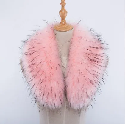 Faux raccoon fur scarf multicolor fake fur scarf winter coat fur collar