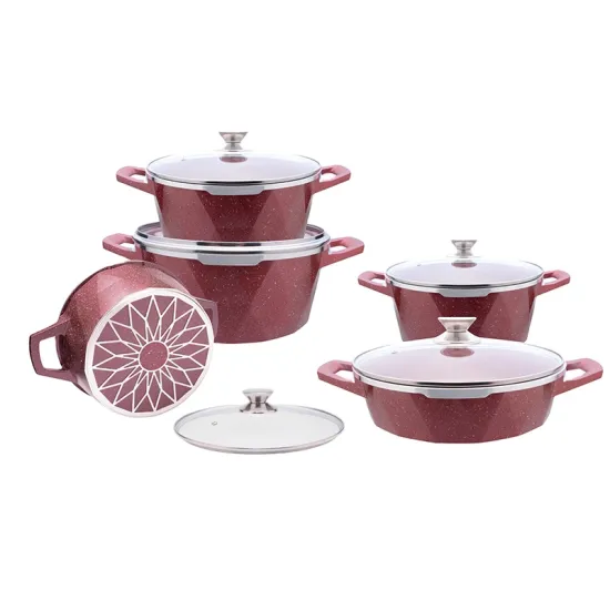 Ceramic Coated Non-Stick Aluminum Soup Pots Cookware Set with Lids
