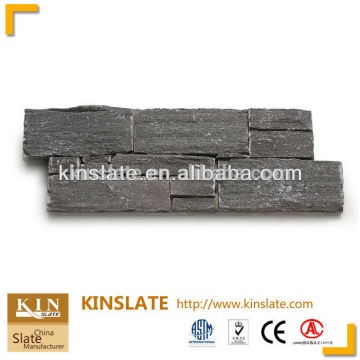 Grey slate stone Z shaped wall panel for home decor
