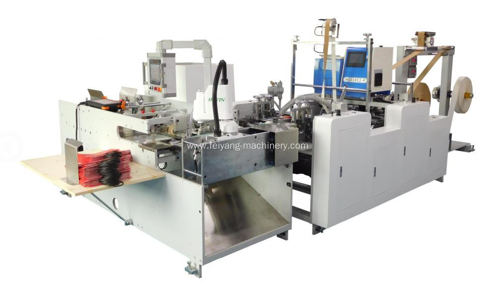 Handle gluing machinery for paper bags