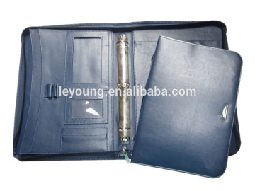 Custom Leather Metal Clip Portfolio Conference Folder