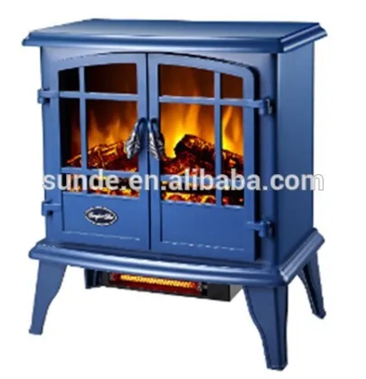 Blue electric fireplace heater