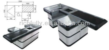 RFY-SC10: Hot Selling Electronic supermarket Checkout Counter with conveyor Belt for sale