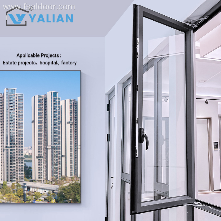 Casement Windows Aluminum Frames Double Soundproof Glazed