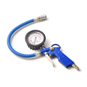 Metal Body Tire Pressure Gauge with Quick Connector and Oil-Immersion for Tire Inflation