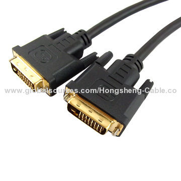 Cheap 24K Gold-plated High-speed DVI to DVI Cables with RoHS, FCC, CE, TUV and GMC