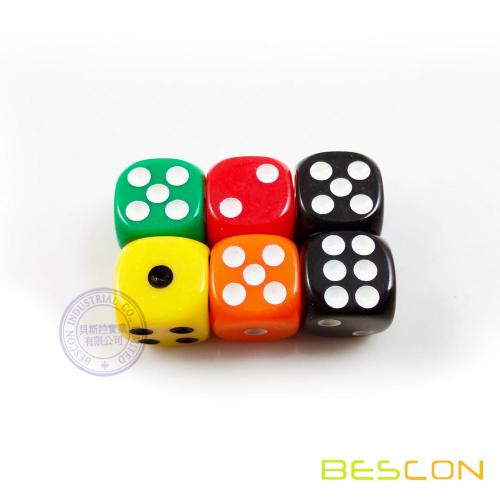 Popular Colorful D6 Six Sides Dice 14MM in Round Corner