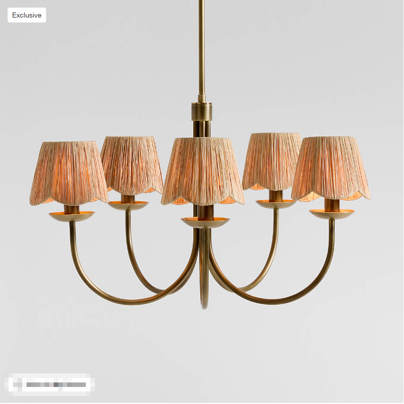 Kids Raffia Chandelier Ceiling Light (2)