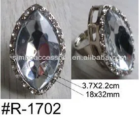 fashion metal resin and crystal rhinestones jewelry diamond ring
