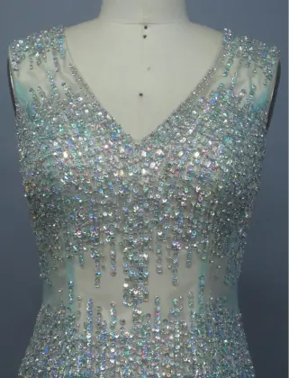 V Neck Sleeveless Celebrity Dress