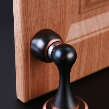 DTOP Zinc Manual Black Magnetic Door Stopper