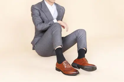 Oxfords Brown Black Leather Men Shoes