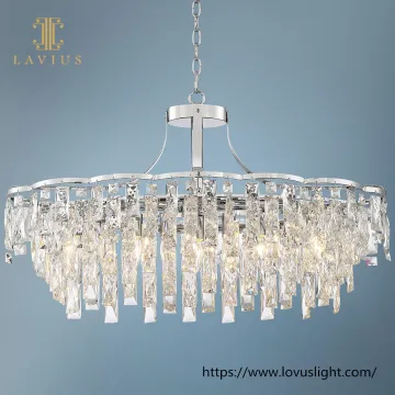 Strip shape stainless steel crystal chandelier & pendant light Concise design for kitchen