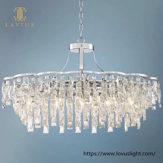 Strip shape stainless steel crystal chandelier & pendant light Concise design for kitchen