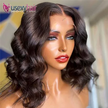 Short Loose Body Wave Wavy Lace Front Human Hair Wigs for Black Women Full Hd Frontal Wig Human Hair Ocean Wave Bob Wigs