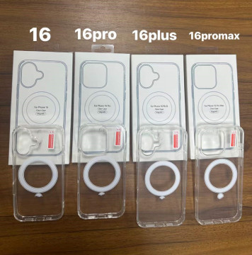 Transparent Clear Phone Cases for iPhone 16, 15, 14 Pro Max with Wireless Charging Magnetic Support