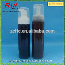 RUIPACK 200ml amber foamer bottle , PET shiny hand wash bottle with foam pump