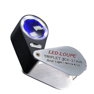 High Power Diamond Triplet Loupe 30x 21mm Gemstone Optical Magnifier for Jewelry Checking
