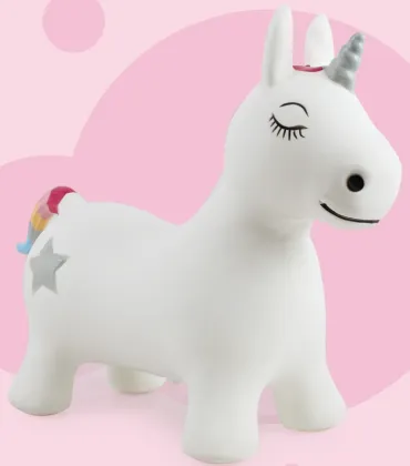 White Inflatable PVC Eco-friendly Soft Play Animal Toy: Inflatable Horse