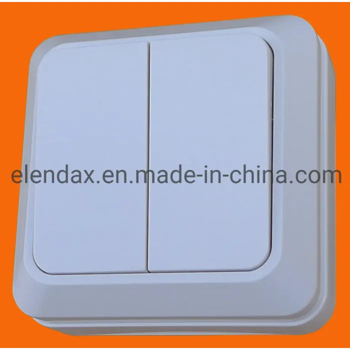 Sakelar Dinding 2-Gang 1-Arah yang Dipasang di Permukaan