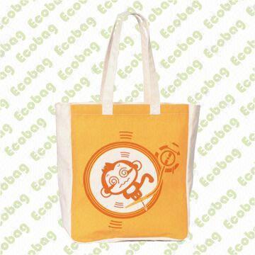 Cotton Canvas Shopping Bag, OEM Orders are Welcome, Various Designs are Available