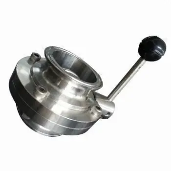 Sanitary Stainless Steel Clamped Butterfly Valve, Made of SS304 and SS316L
