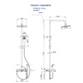 Ensemble de douche à commutation rotative murale en laiton de salle de bain