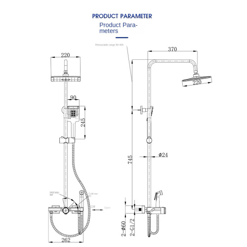 Bathroom Brass Wall-Mounted Rotary Switch Shower Set