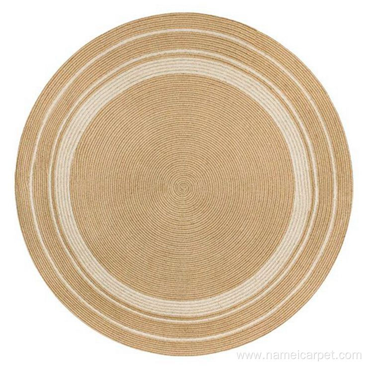 natural jute fiber braided round indoor outdoor rugs