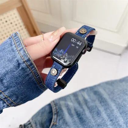 Cross Denim Fashion Creative Strap for Apple Watch 6/7/8/9 and Xiaomi 8/9
