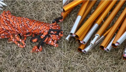 Double layer hiking mountain camping tent with aluminium pole