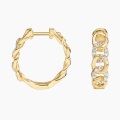 9k အဝါရောင်ရွှေ 1Carat ဓာတ်ခွဲခန်းစိန်ကွင်းကွင်း