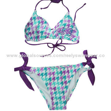 Girls' Bikini, Made of 80% Nylon, 20% Elastane with UPF 50+