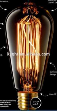 Edison bulb, ST64 Squirrel cage, E27 40W, CE, ROHS
