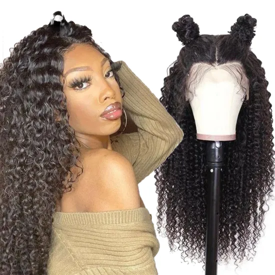 Wholesale Deep Wave Raw Brazilian Virgin Human Hair Full Hd Curly Lace Front Wig Cheap Transparent Lace Frontal Wig For Women