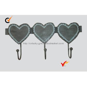 Luckywind home heart decorative wooden hooks