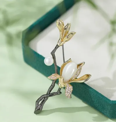 Magnolia Metal Brooch