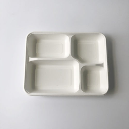 China Biodegradable Large 4 Compartment Bagasse Tray Factory Supplier