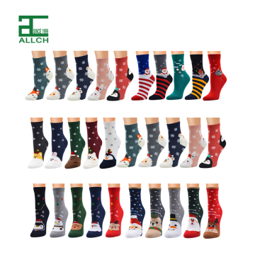 Custom Print Logo Knitted Christmas Socks for Women
