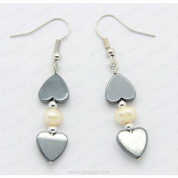 Fashion hematite heart earring