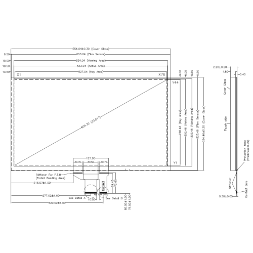 AMT 23.8 inci skrin sentuh Capacitive P3034-A20